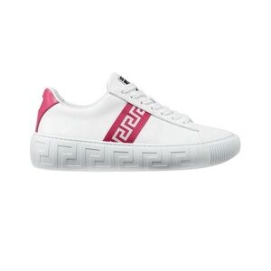 Versace White and Pink Sneakers with Chunky Sole